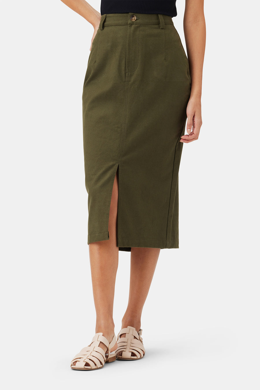 Lina Organic Cotton Skirt - Calla Green