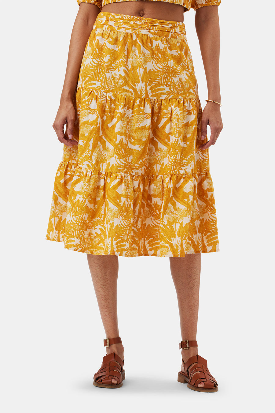 Silas Cotton Linen Skirt - Toile Mandarine