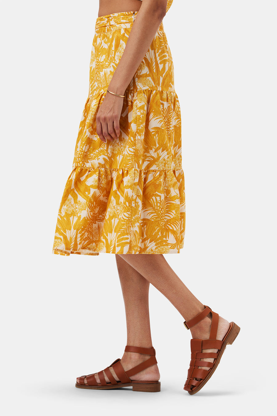 Silas Cotton Linen Skirt - Toile Mandarine