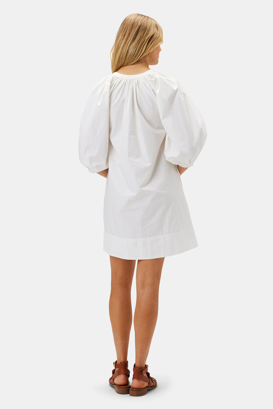 Esther Organic Cotton Poplin Dress - White