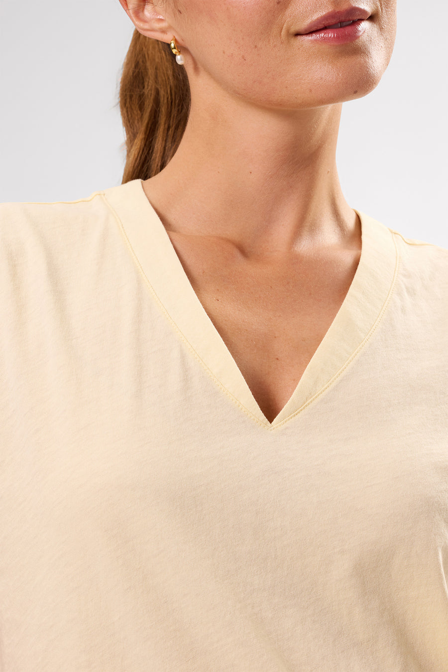 V Neck Solid Tee - Anise