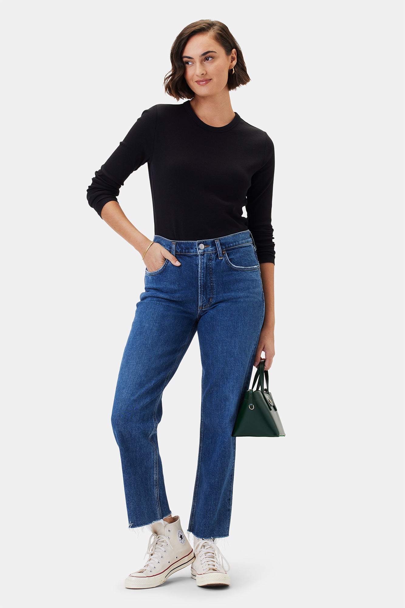 AGOLDE Kye Mid Rise Straight Crop Jean Mirage