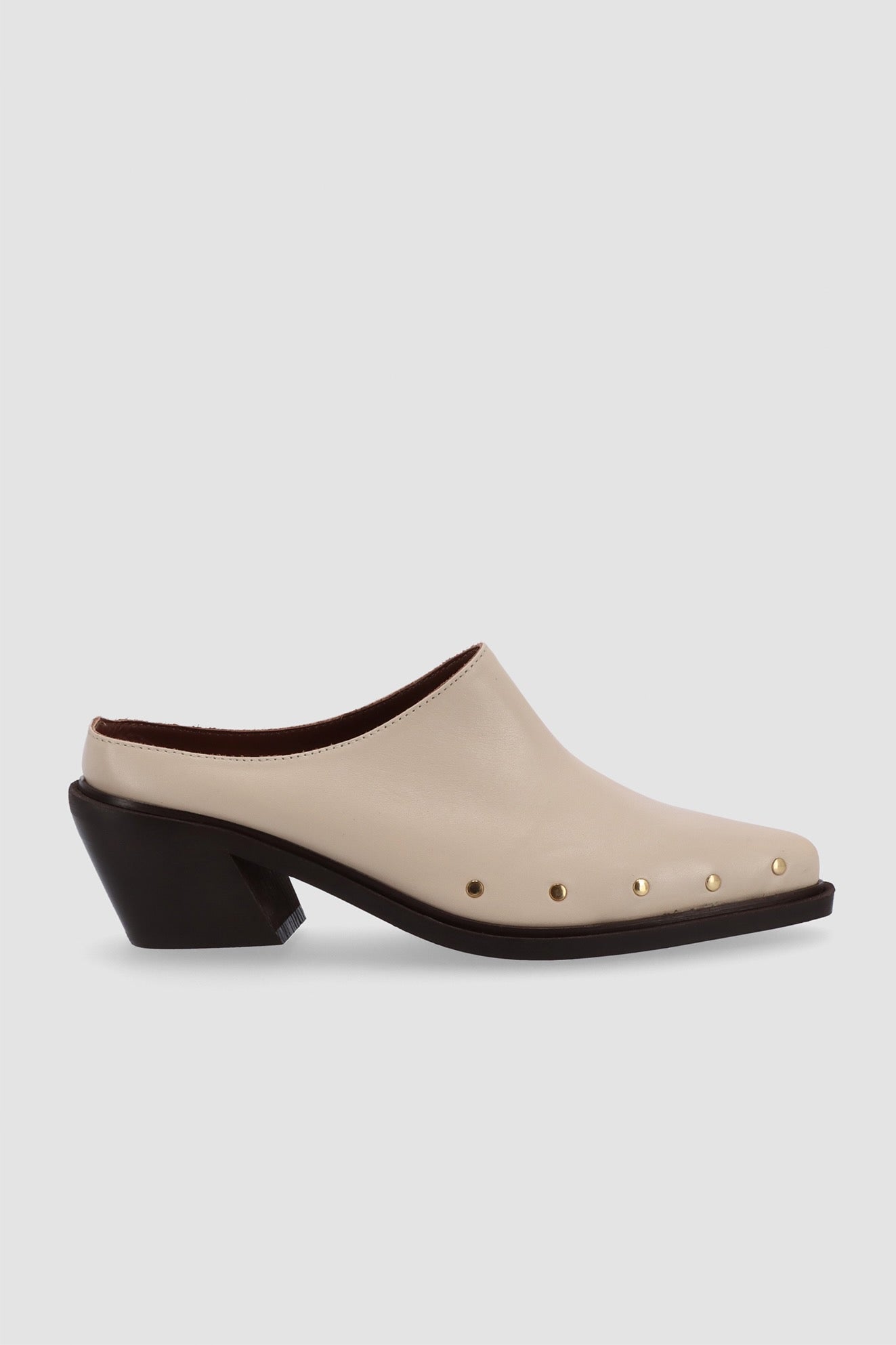 Alohas Lorenzo Leather Mules Cream Amour Vert