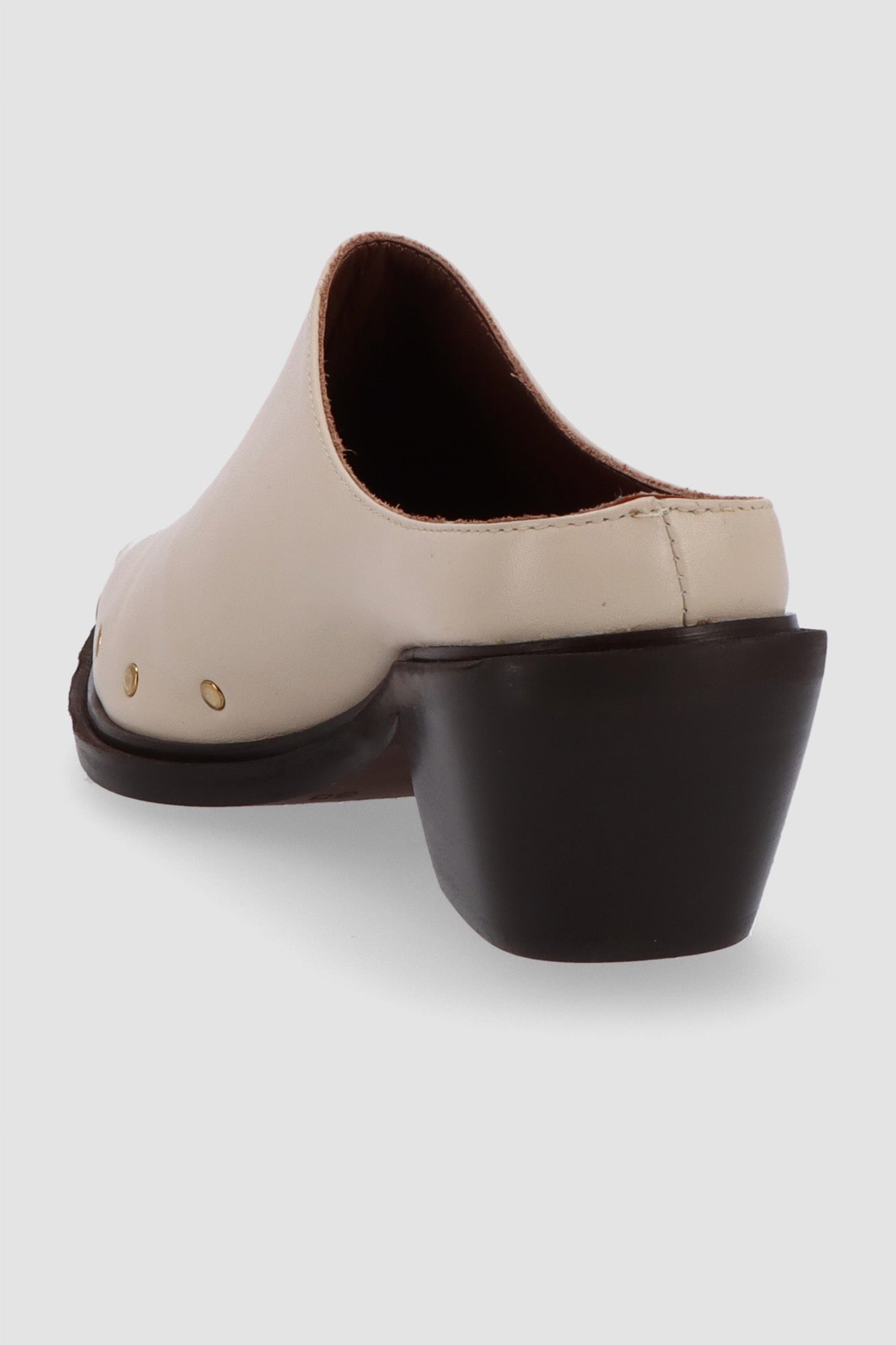 Alohas Lorenzo Leather Mules Cream Amour Vert