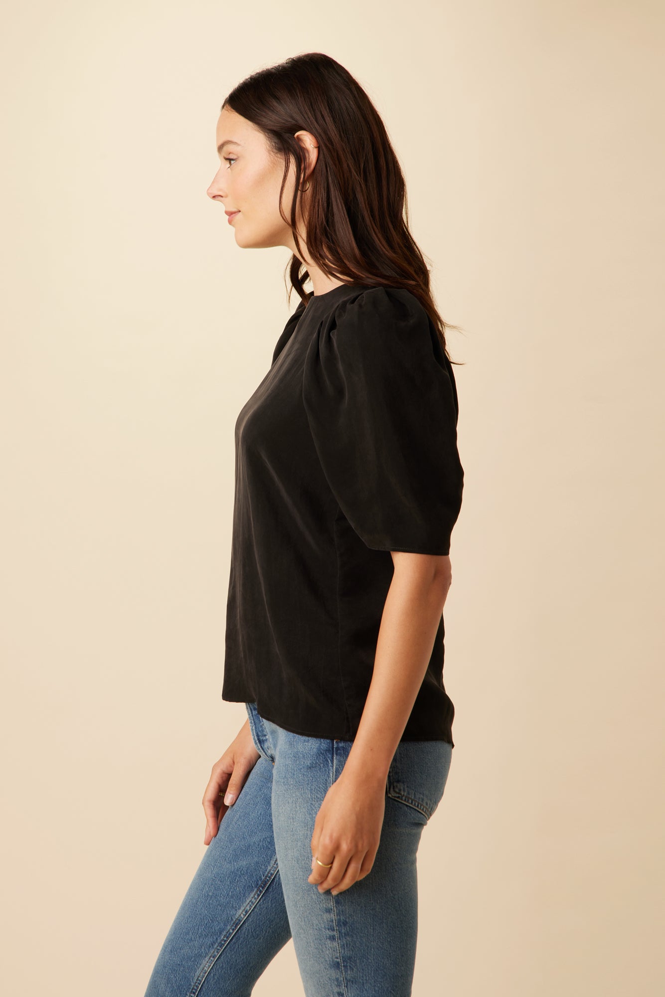 Sylvia Cottonseed Cupro Blouse - Black