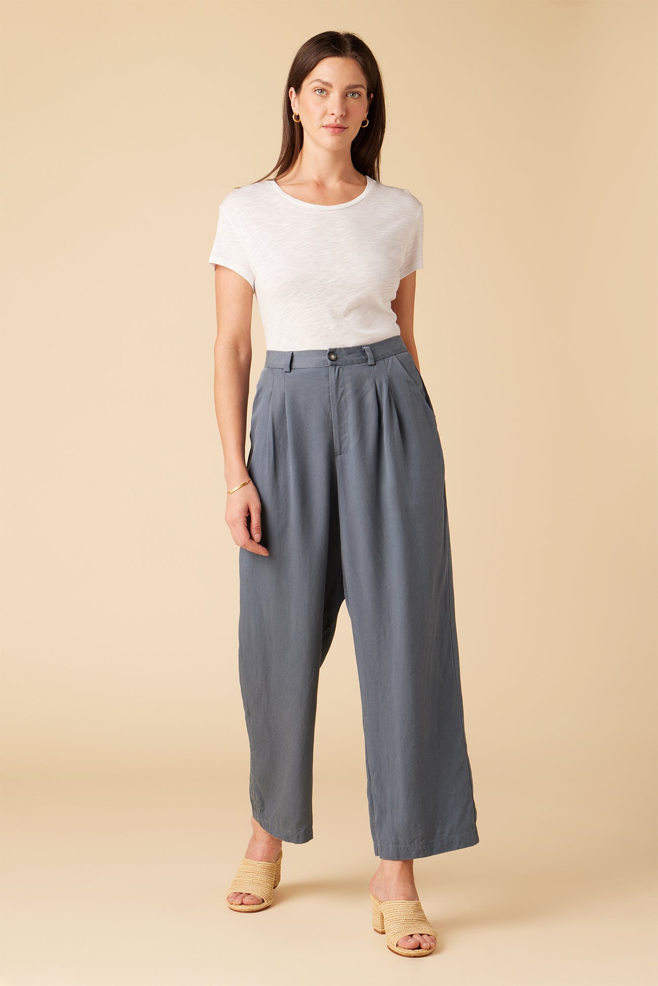 Black Lydia Linen Pleated Trouser, WHISTLES