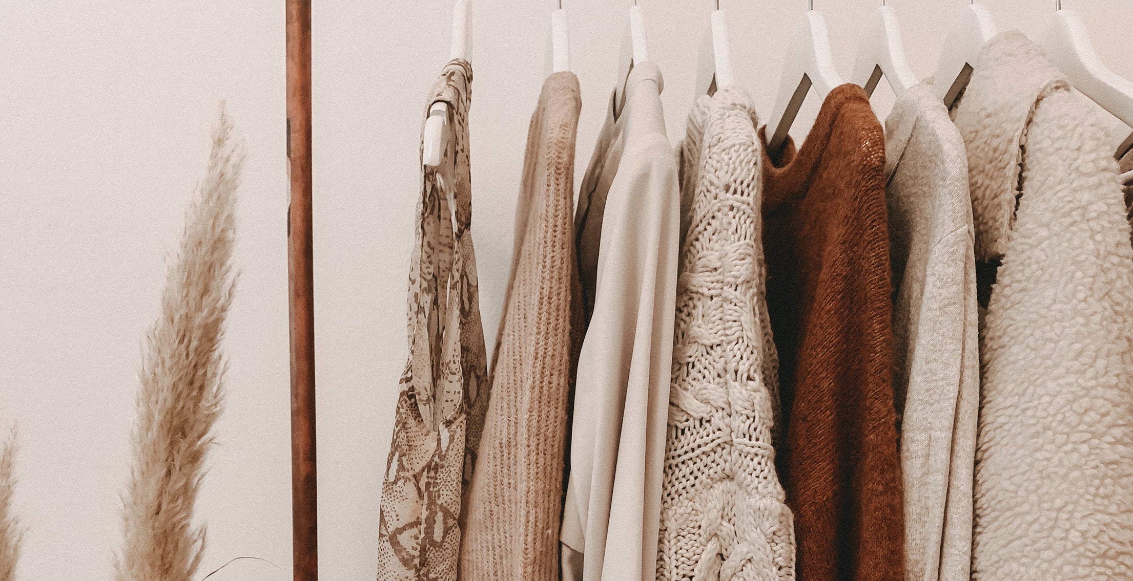 image of a closet showing cozy sweaters