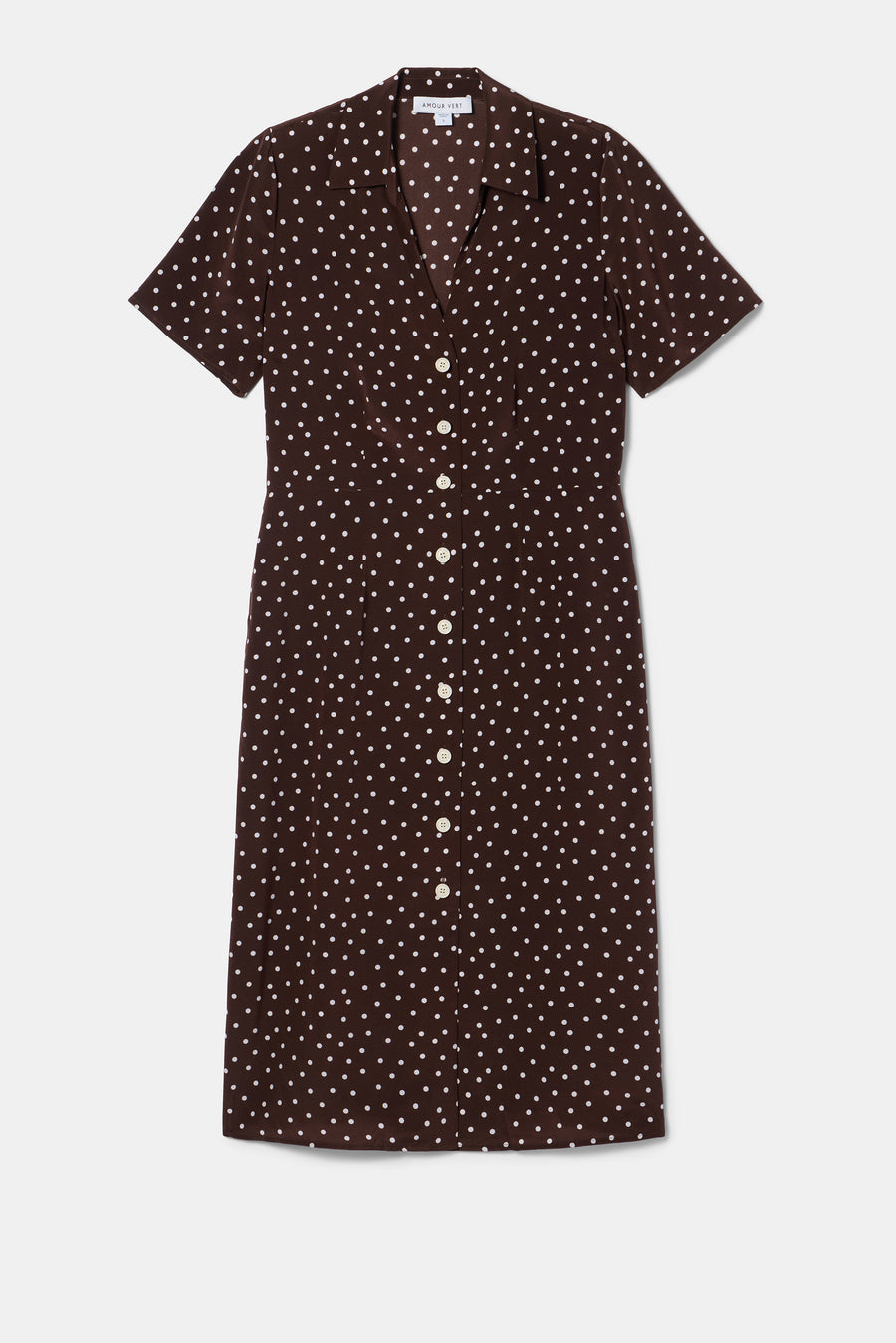 Lou Washable Silk Shirt Dress - Riviera Dot Espresso