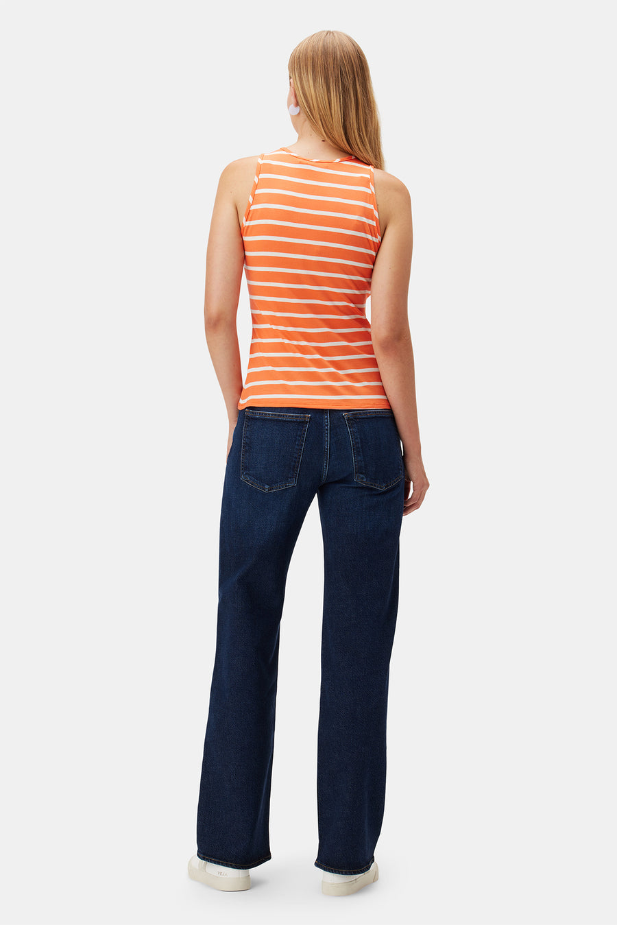 Jillian Dream Knit Tank - Tangerine Stripe