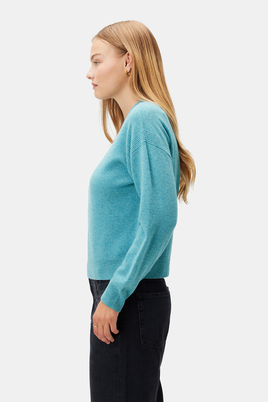Pearl Cashmere Sweater - Aegean