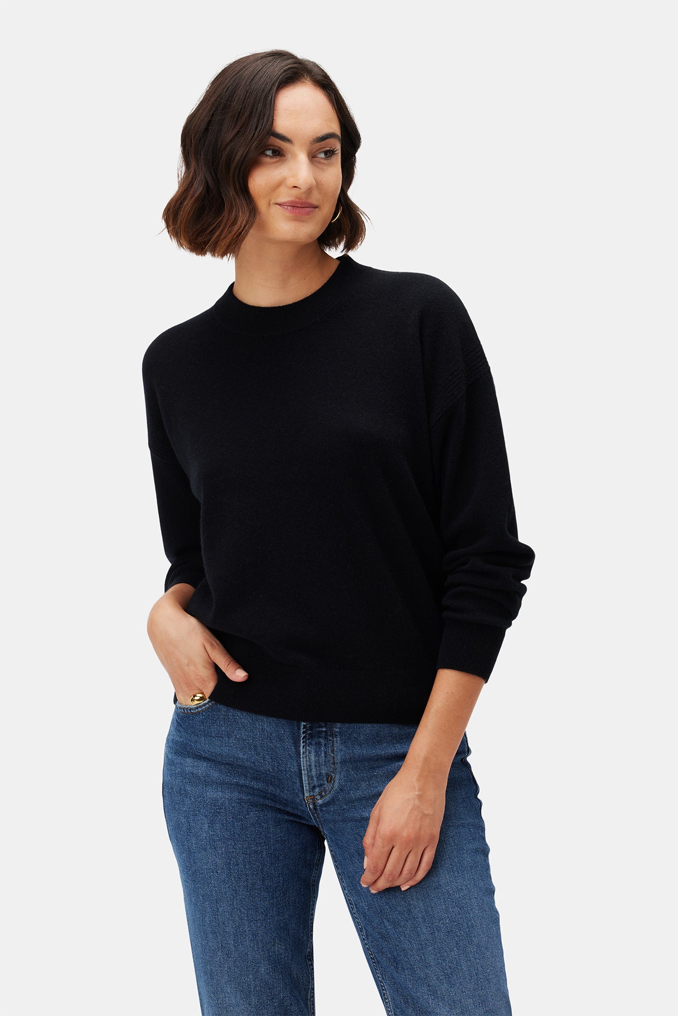 Pearl Cashmere Sweater - Licorice– Amour Vert