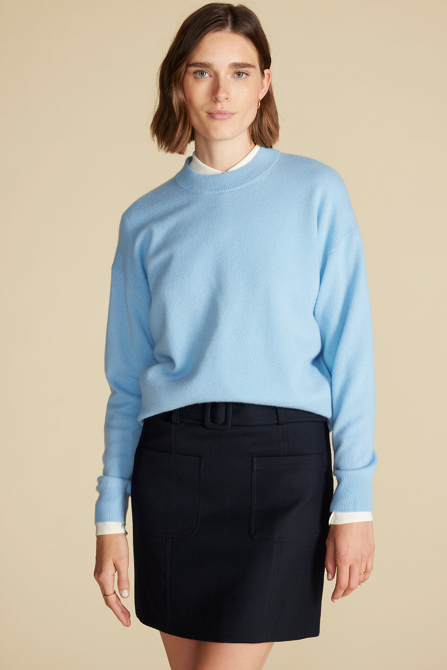 Pearl Cashmere Sweater - Sky Blue