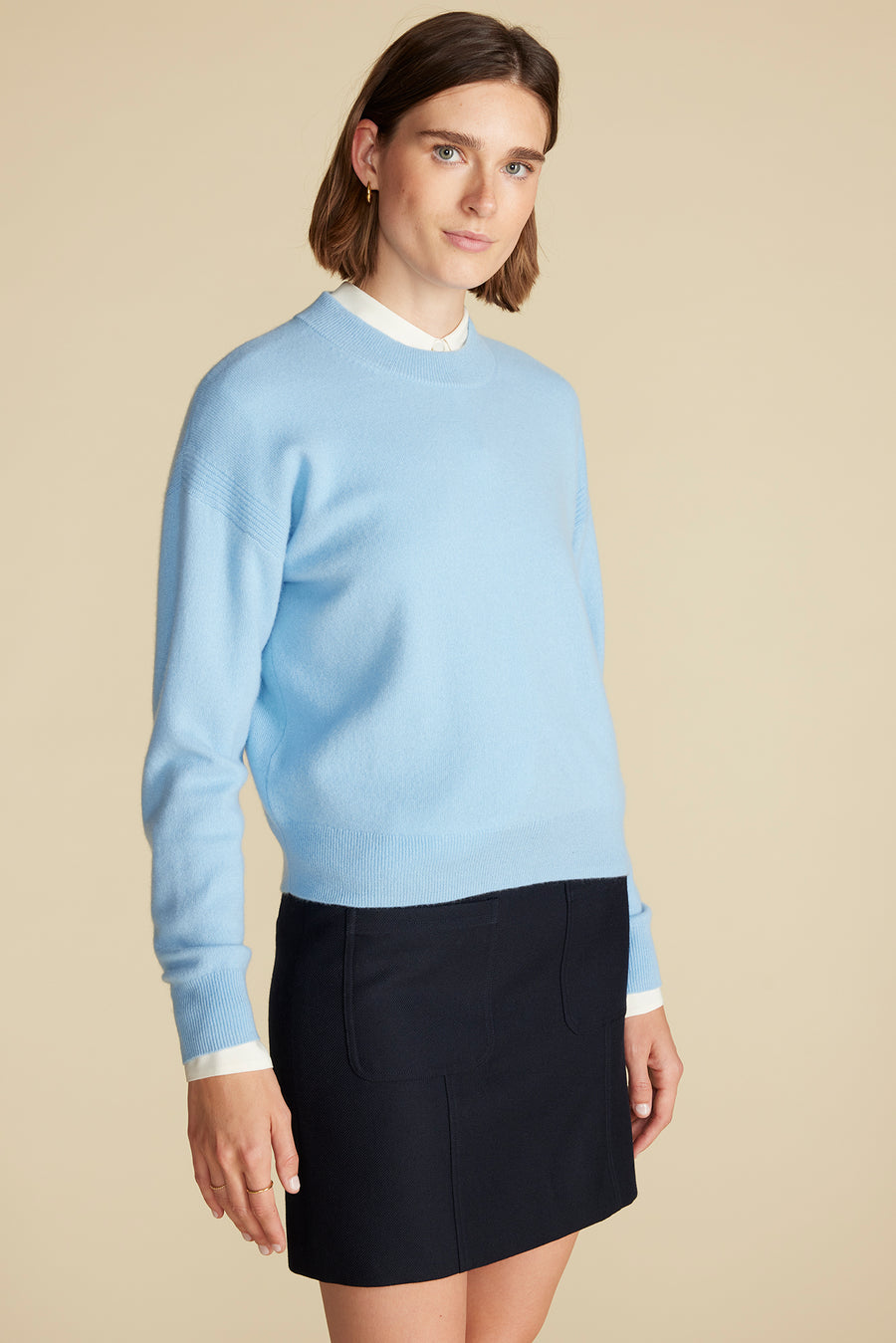 Pearl Cashmere Sweater - Sky Blue