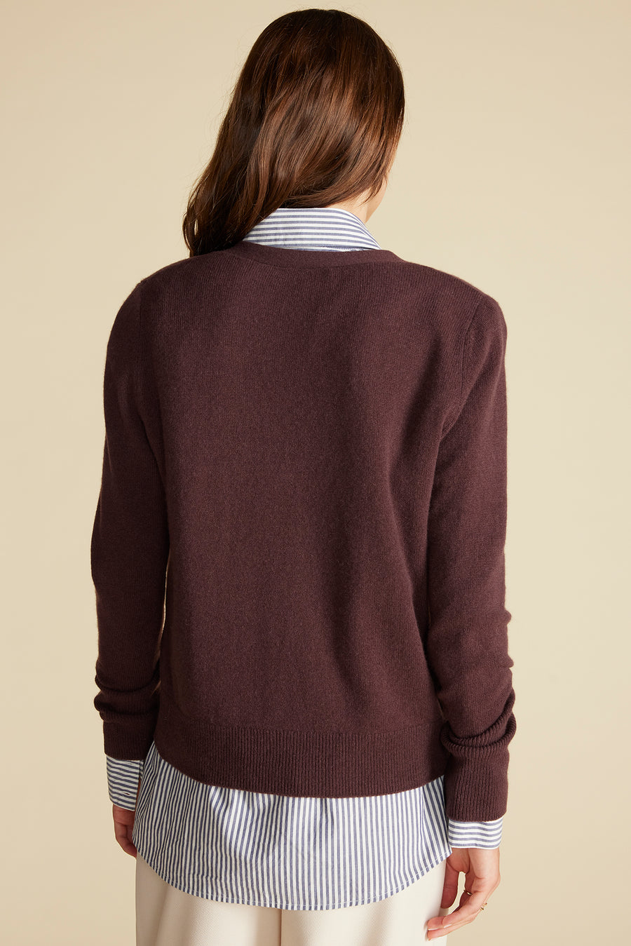 Mason Cashmere Cardigan - Purple Fig