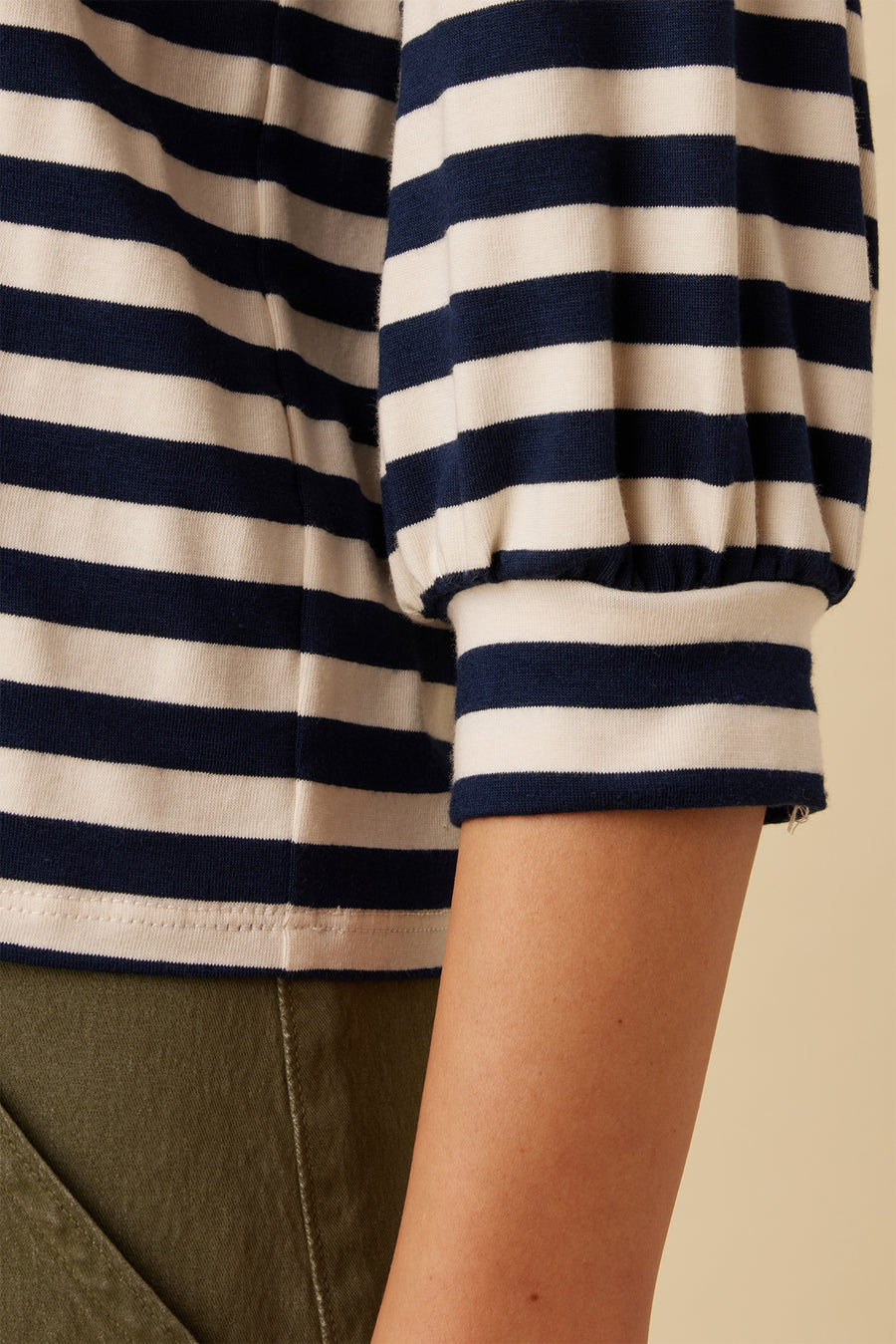 Issa Reverie Knit Tee - Navy Natural Stripe