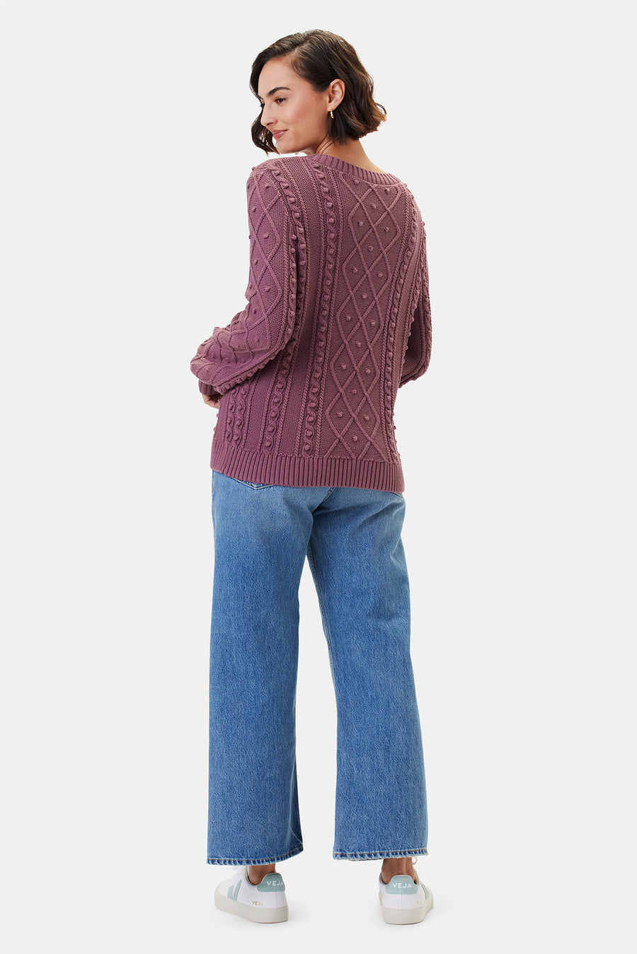Faedra Organic Cotton Sweater - Mauve