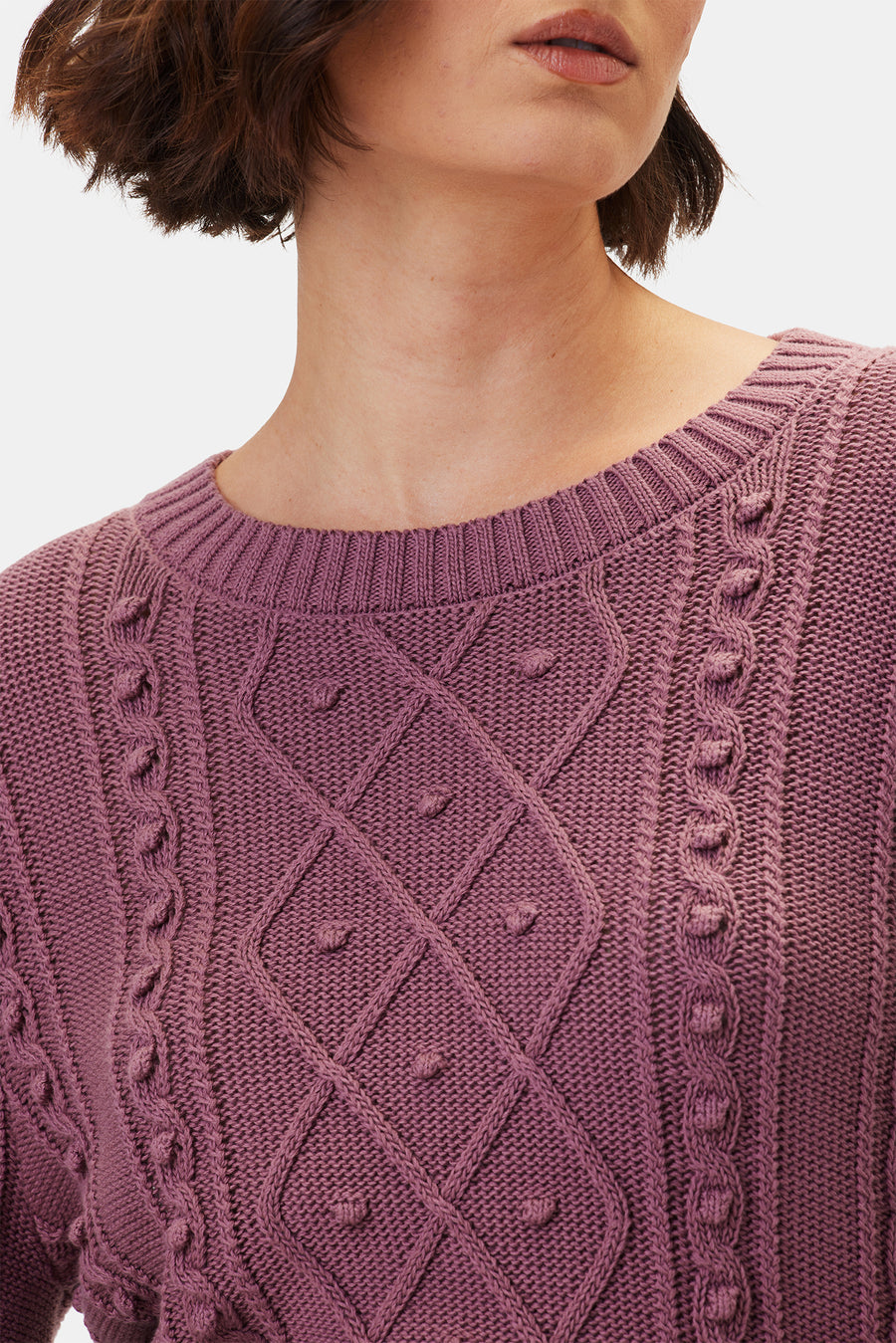 Faedra Organic Cotton Sweater - Mauve