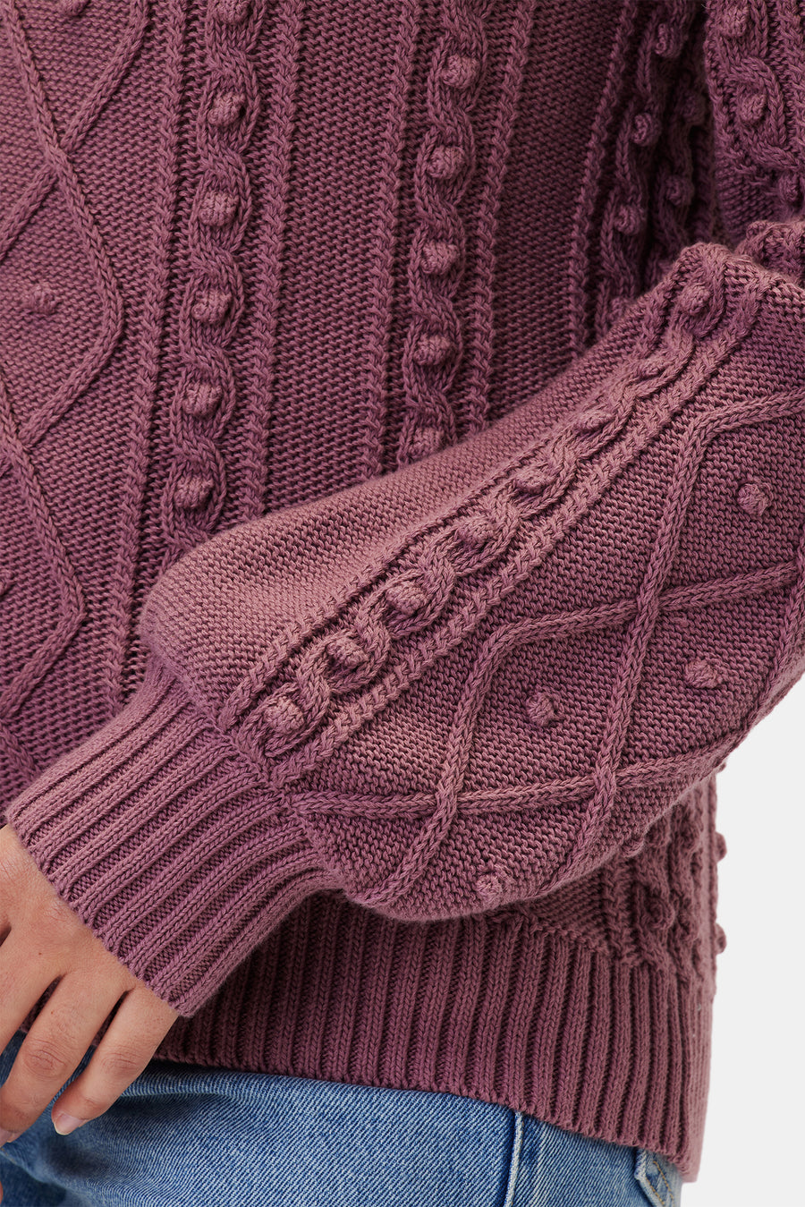 Faedra Organic Cotton Sweater - Mauve