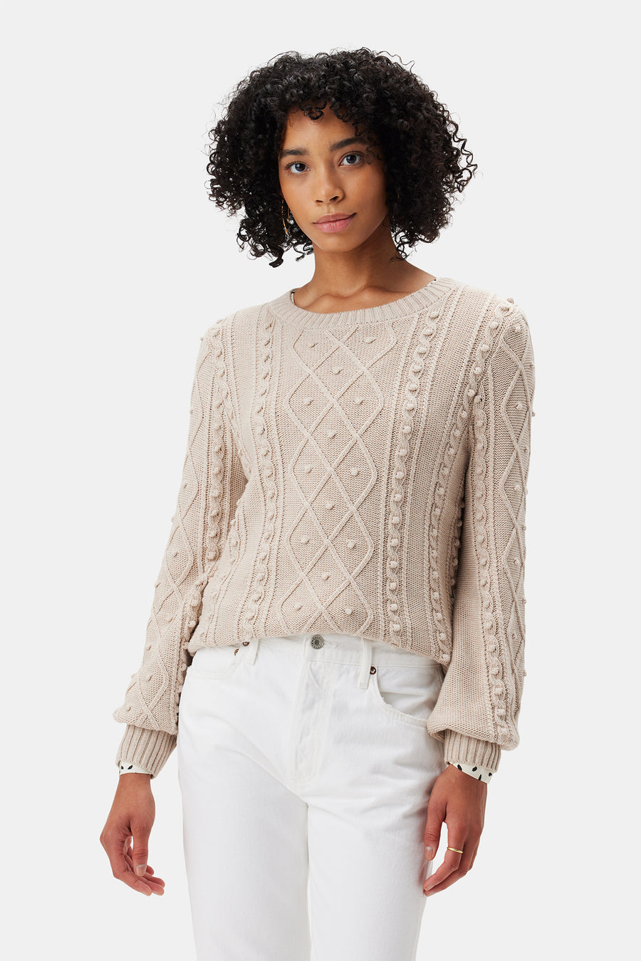Faedra Organic Cotton Sweater - Oat– Amour Vert