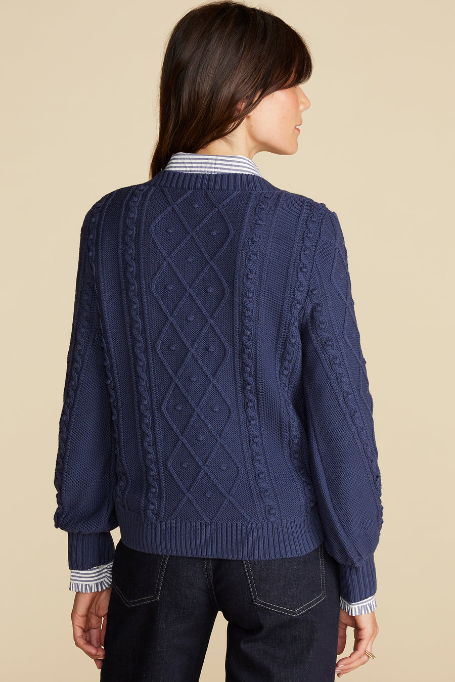 Faedra Organic Cotton Sweater - Navy