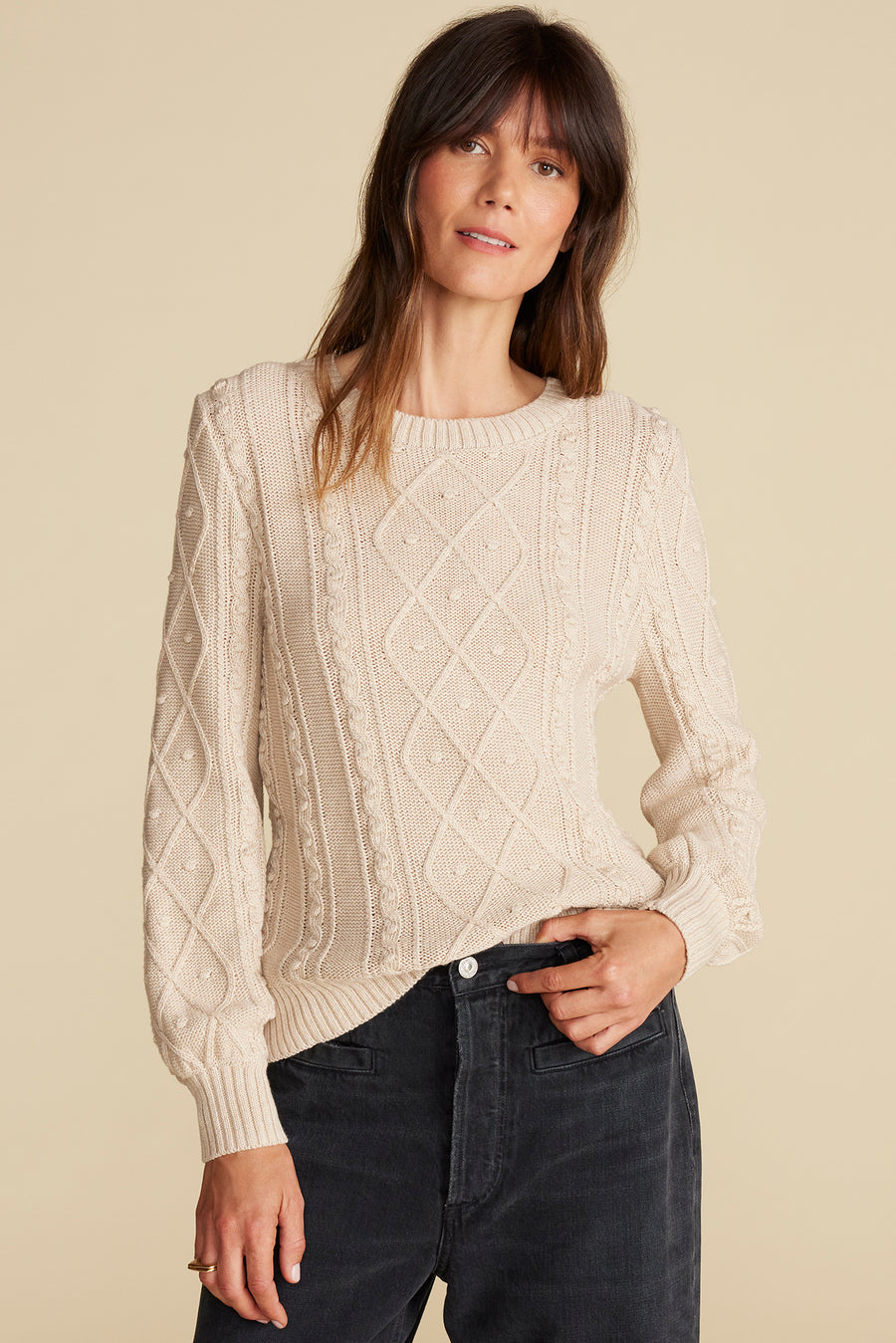 Faedra Organic Cotton Sweater - Oat