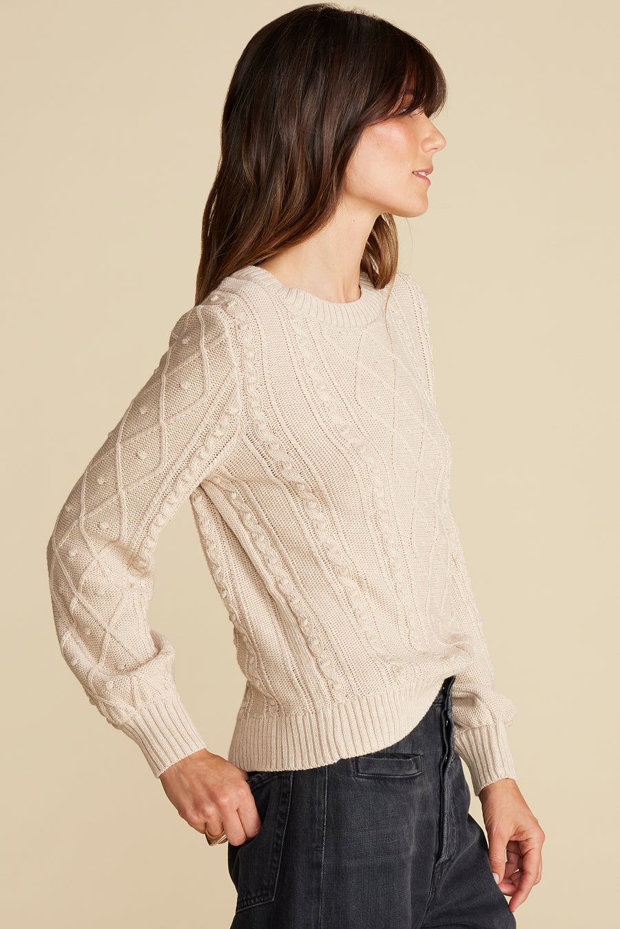 Faedra Organic Cotton Sweater - Oat