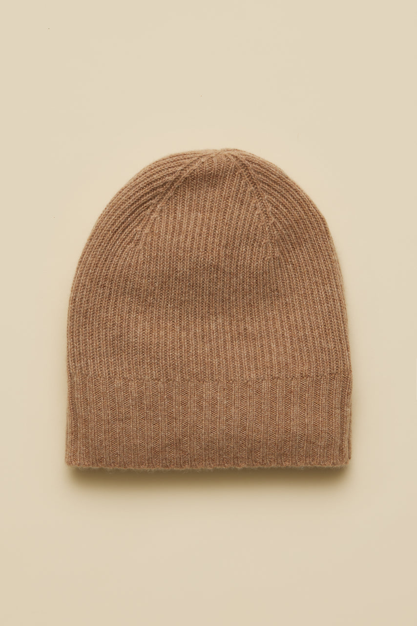 Colby Cashmere Beanie - Cafe Au Lait