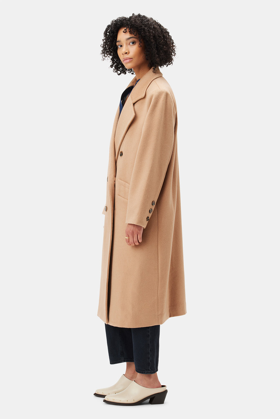 Double Breasted Car Coat - Camel
