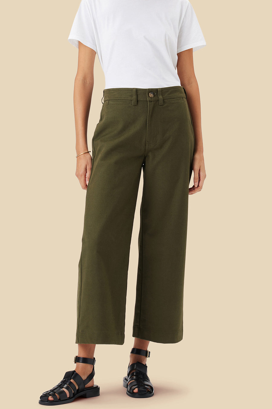 Wide Leg Utility Pant - Calla Green