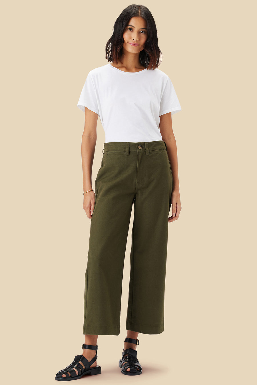 Wide Leg Utility Pant - Calla Green