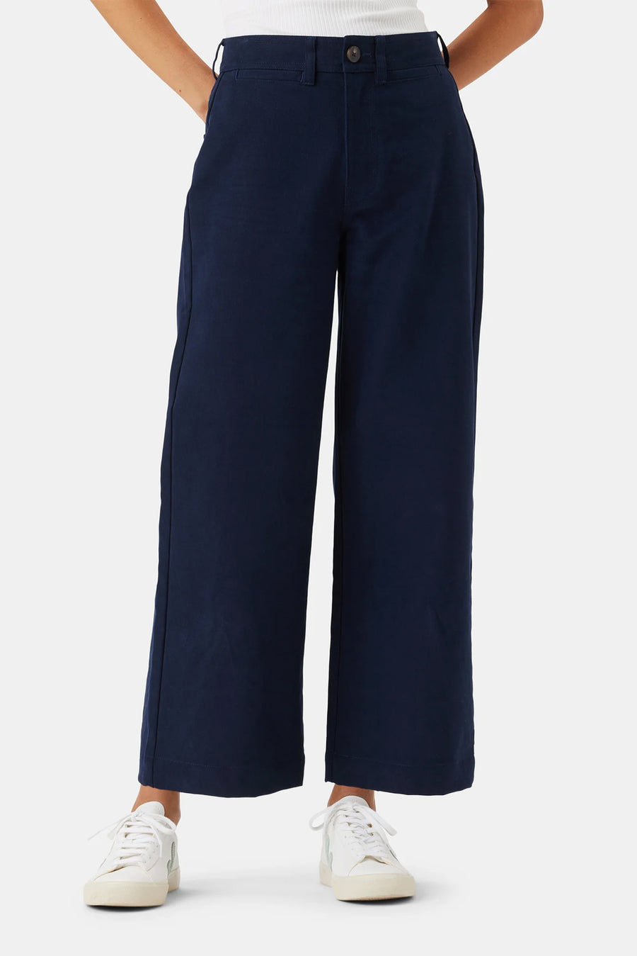 Wide Leg Utility Pant - Navy Blue