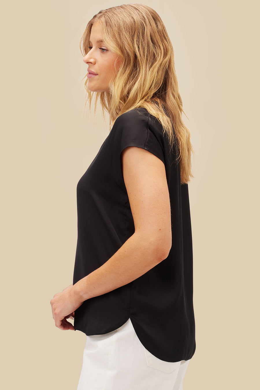 Ren Recycled Sateen Blouse - Black