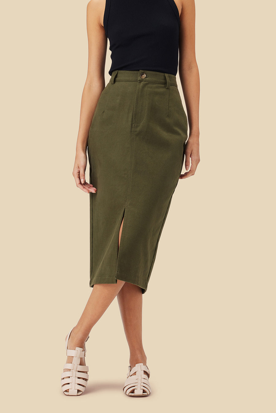 Lina Organic Cotton Skirt - Calla Green