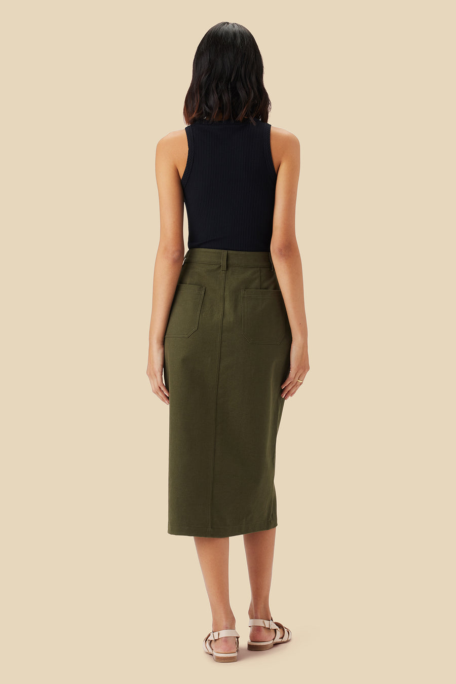 Lina Organic Cotton Skirt - Calla Green