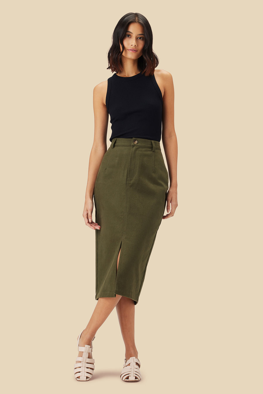 Lina Organic Cotton Skirt - Calla Green