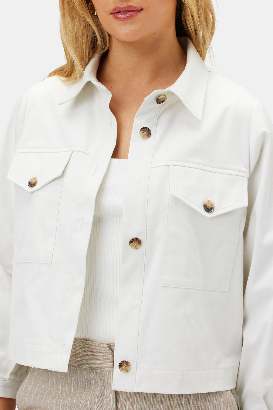 Genevieve Organic Cotton Jacket - Ivory