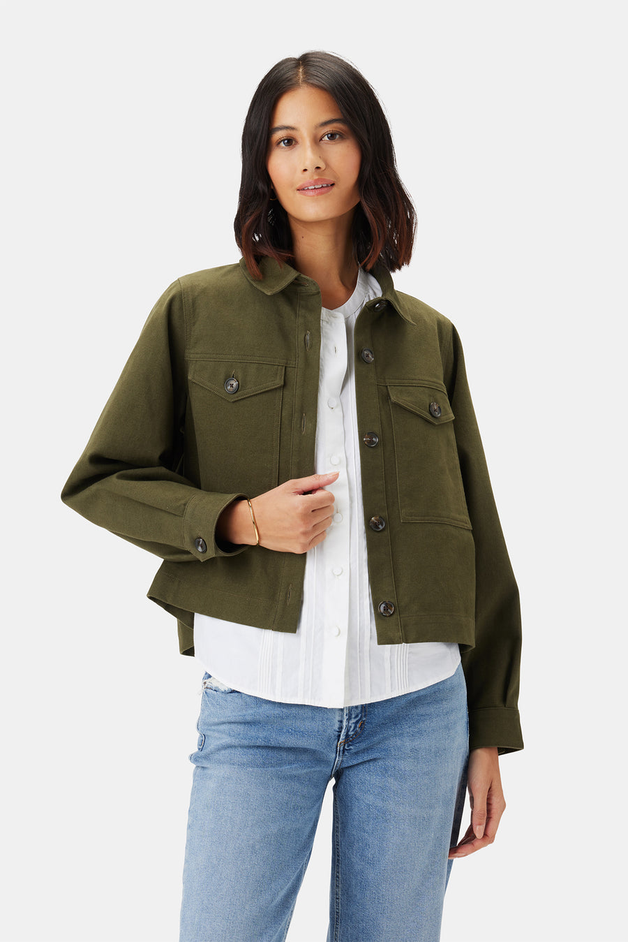 Genevieve Organic Cotton Jacket - Calla Green