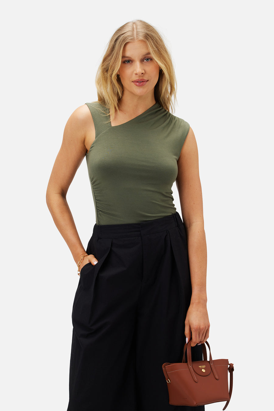 Monique Modal Tank - Olive Green