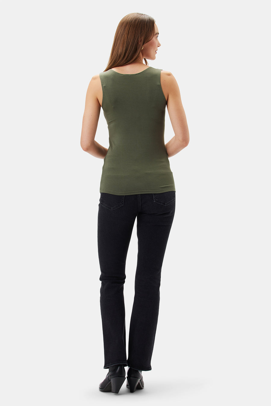 New Iris Modal Tank - Olive Green