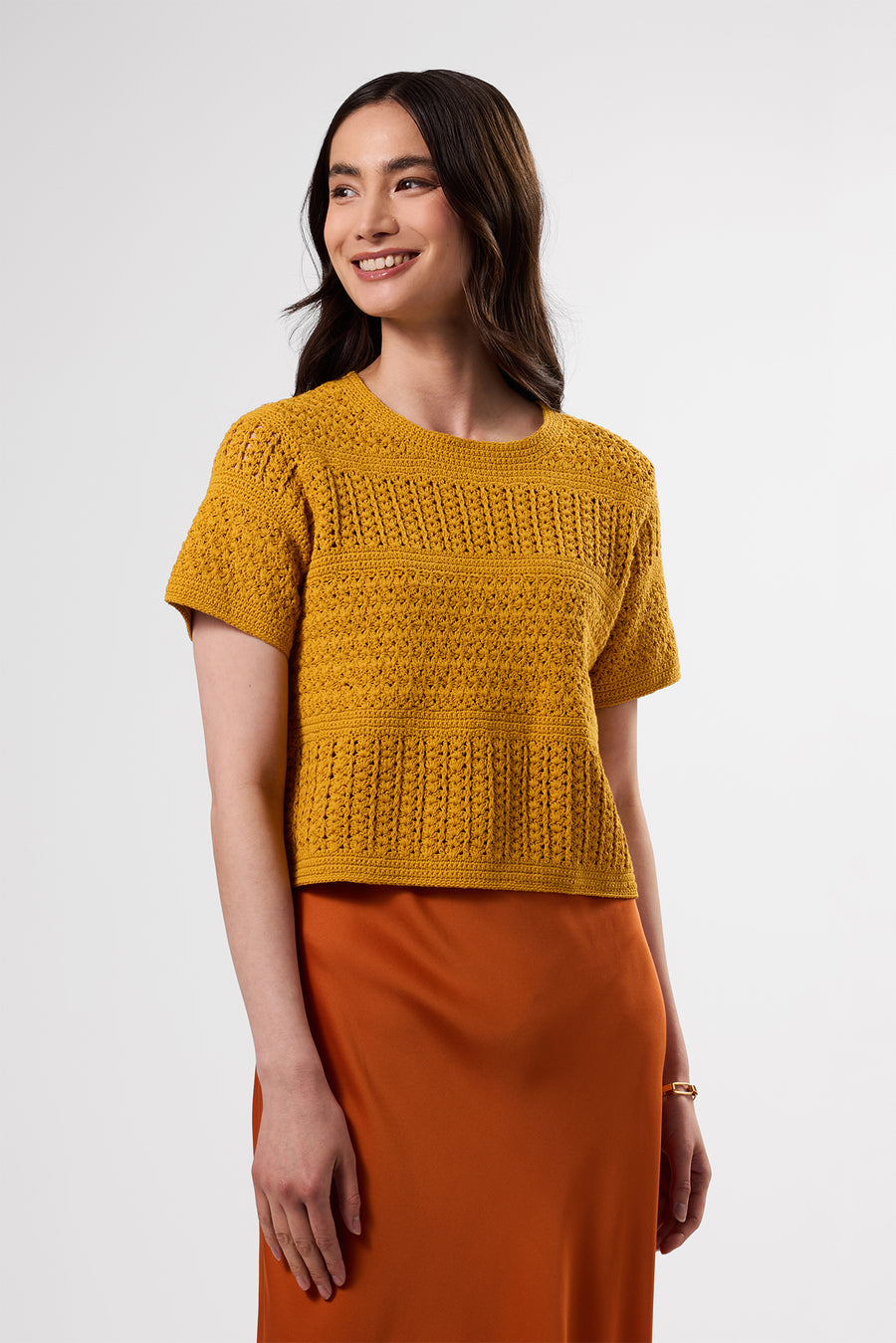 Crochet T Shirt - Soleil Yellow