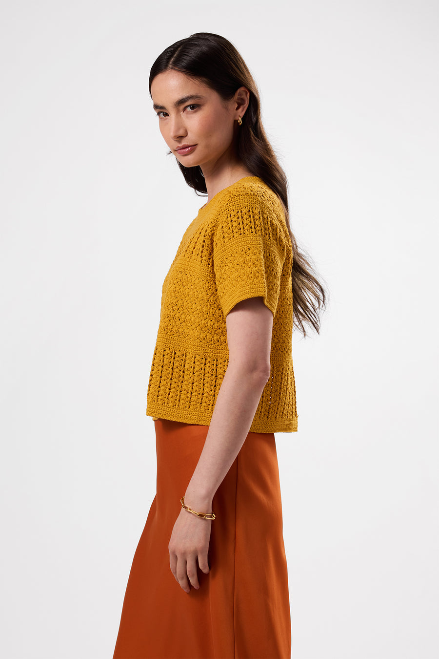 Crochet T Shirt - Soleil Yellow