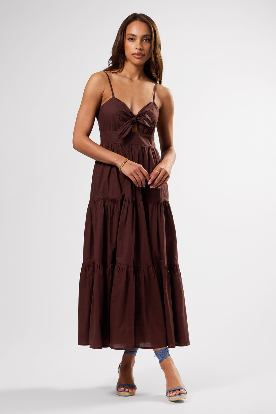 Tie Front Dress - Espresso