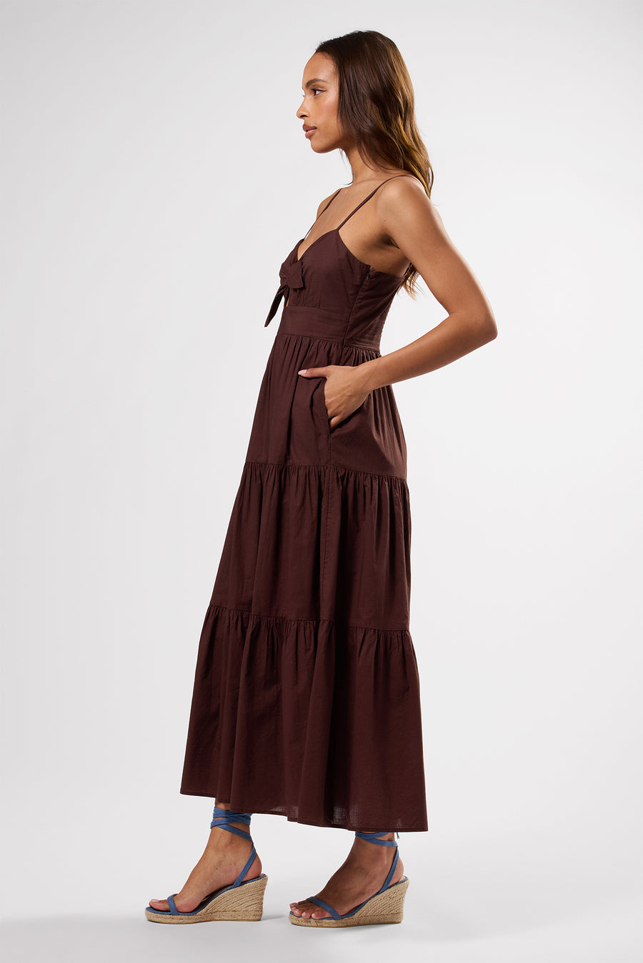 Tie Front Dress - Espresso