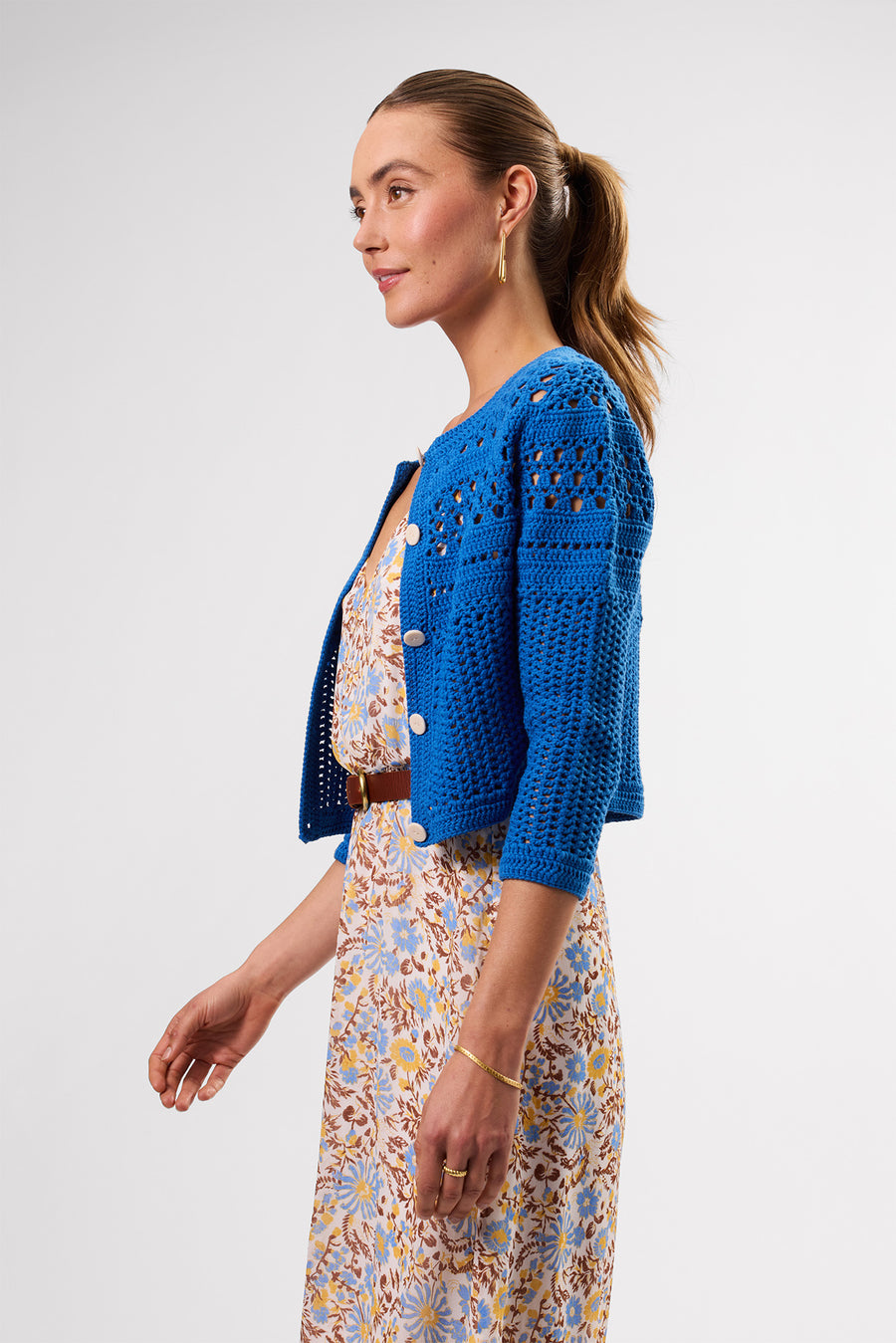 Crochet Cardigan - Cobalt Blue