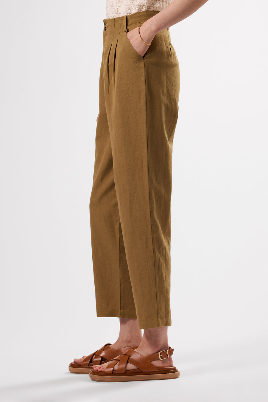 Larisa Cotton Linen Pant - Elm