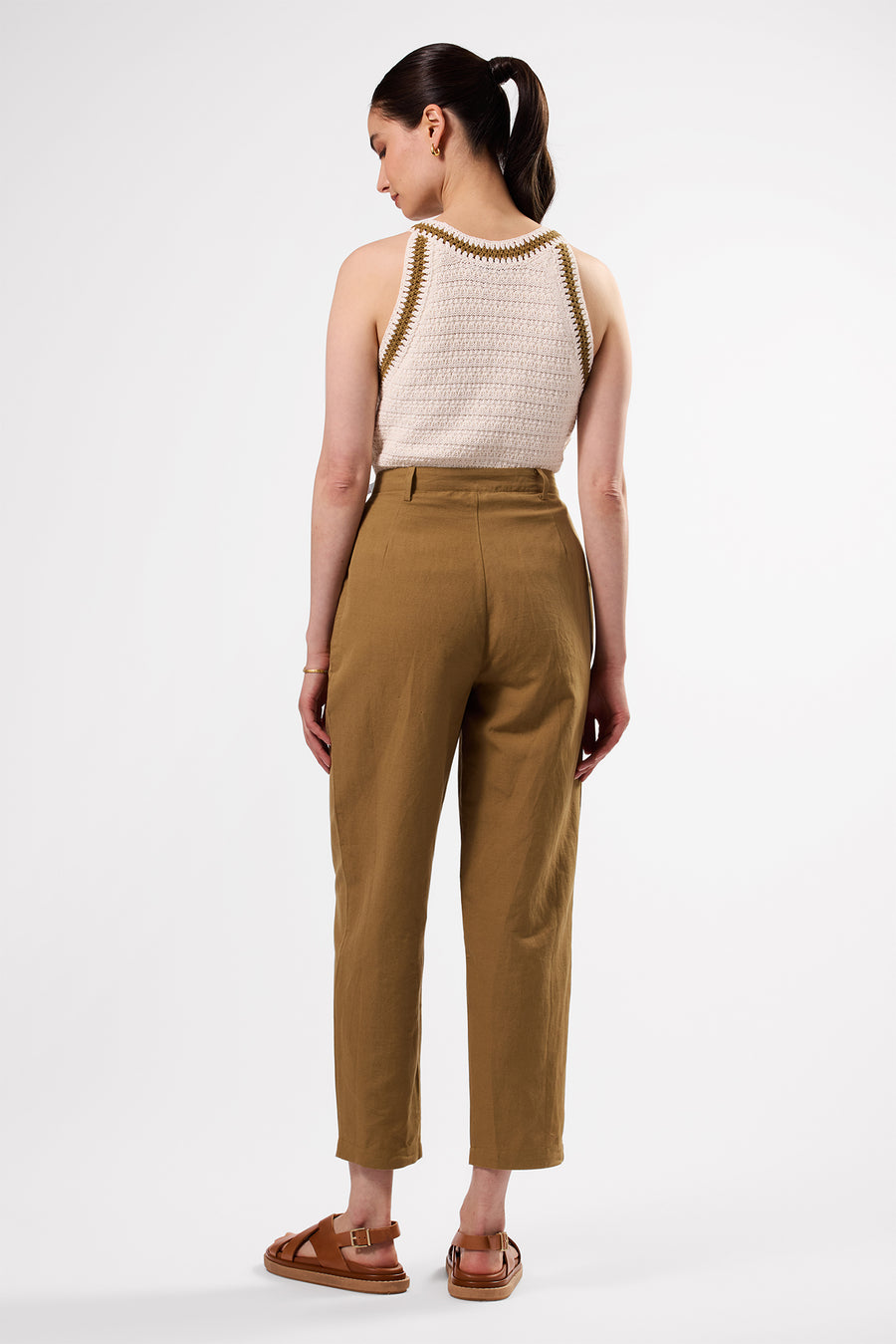 Larisa Cotton Linen Pant - Elm