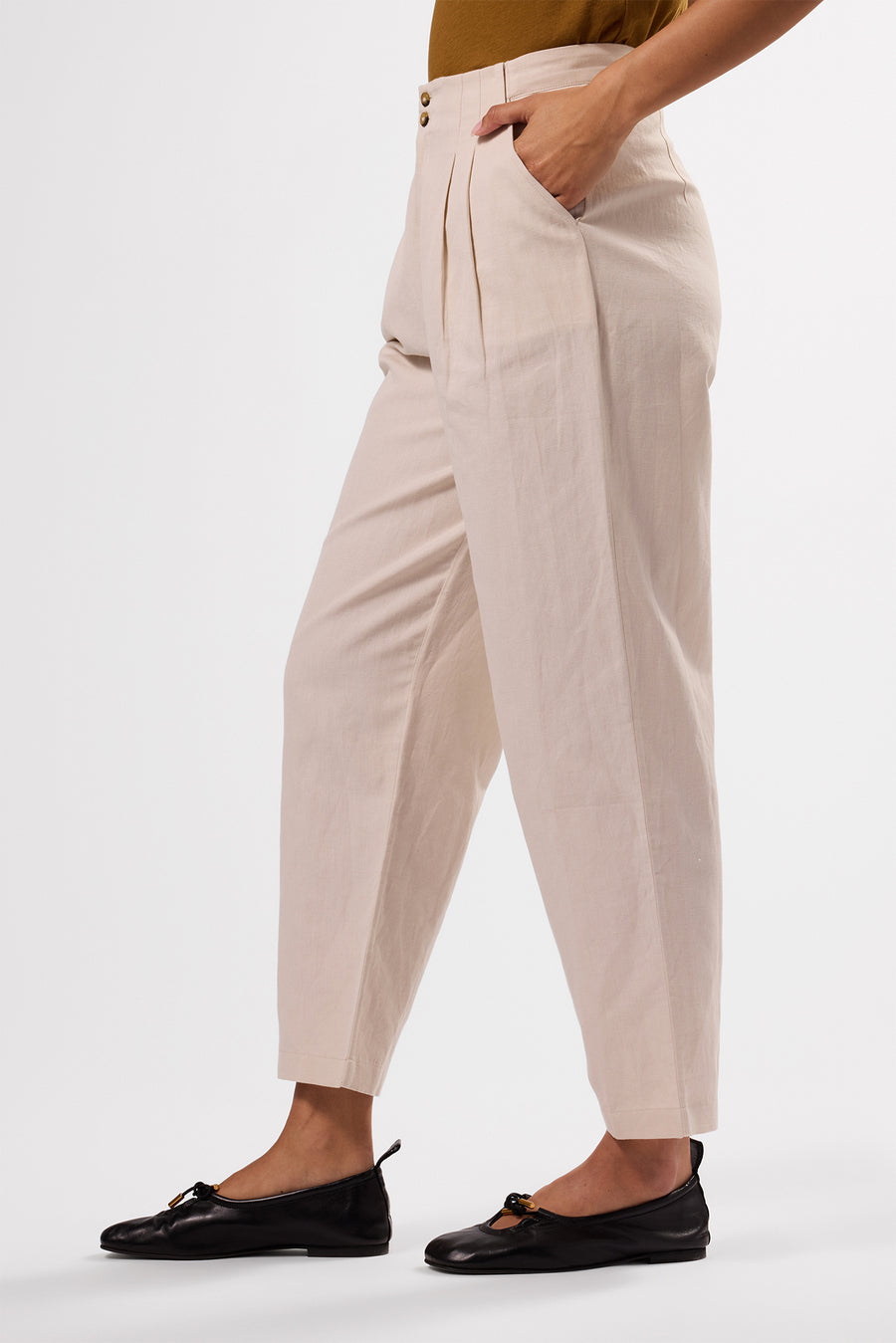 Larisa Cotton Linen Pant - Natural