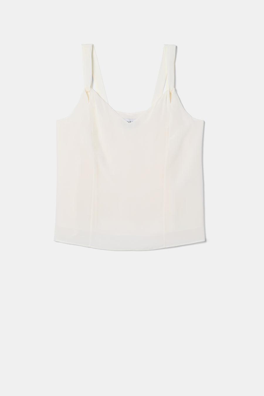 Twist Strap Washable Silk Tank - Ivory