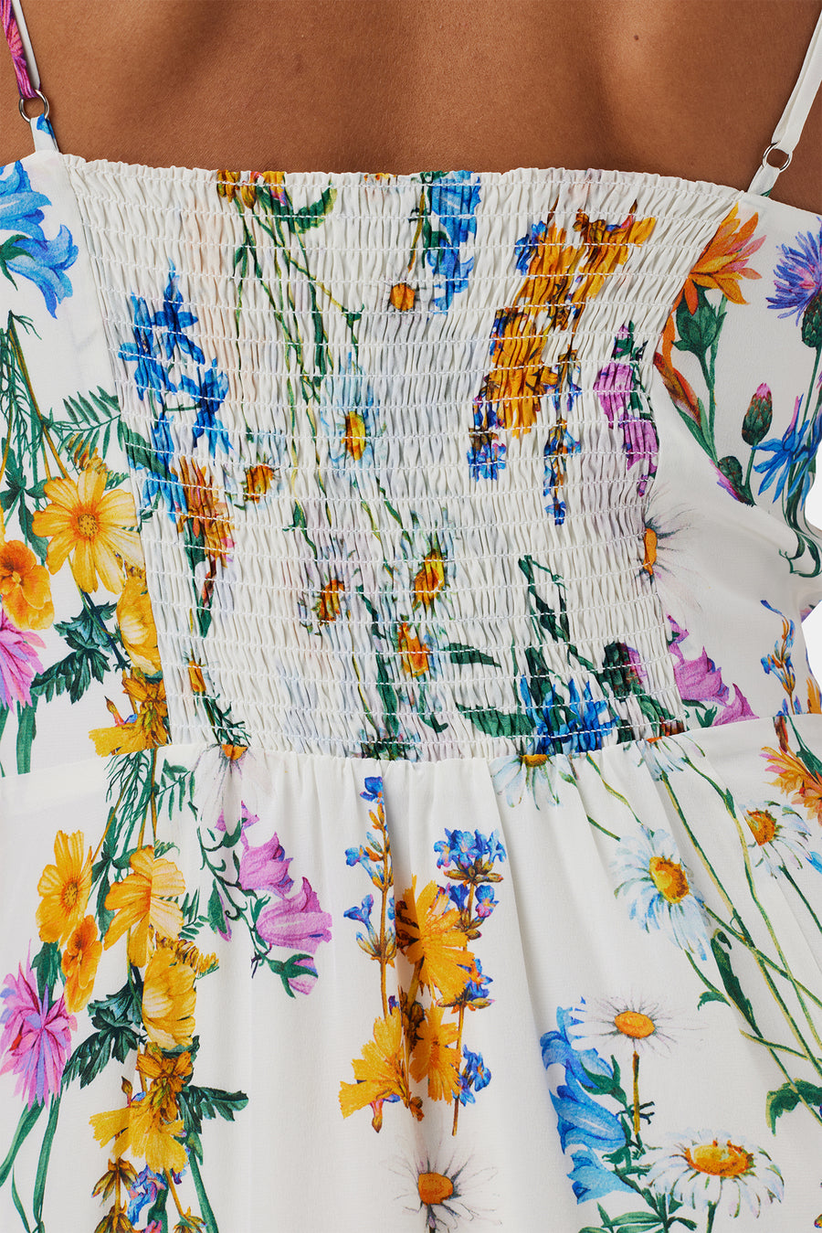 Alma Washable Silk Dress - Jardin Ivory
