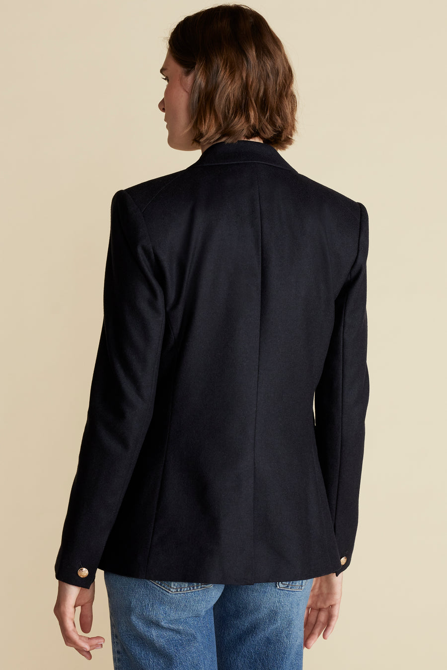 Tobie Double Breasted Blazer - Dark Navy Blue